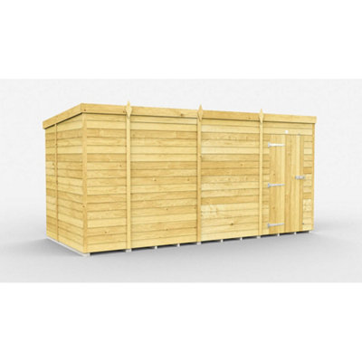 DIY Sheds 14x7 Pent Shed - Single Door Without Windows