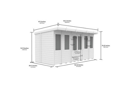 DIY Sheds 14x7 Pent Summer House Loglap