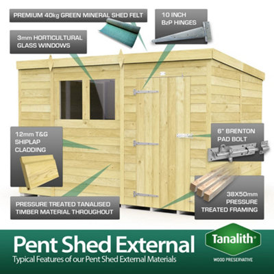DIY Sheds 14x7 Pent Summer Shed