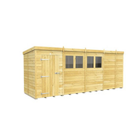 DIY Sheds 17x5 Pent Shed - Single Door With Windows