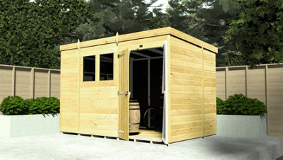 DIY Sheds 17x8 Pent Security Shed - Double Door