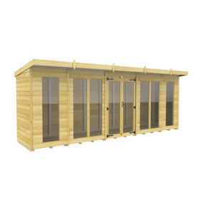 DIY Sheds 18x4 Pent Summer House Loglap (Full Height Window)