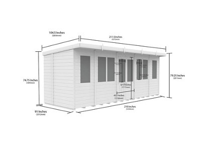 DIY Sheds 18x8 Pent Summer House Loglap