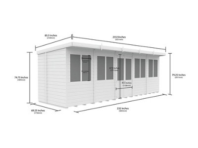 DIY Sheds 20x6 Pent Summer House Loglap