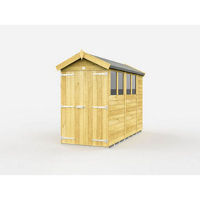 DIY Sheds 4x10 Apex Shed - Double Door With Windows