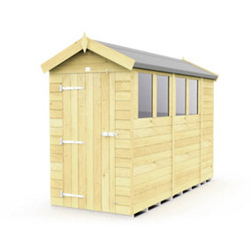 DIY Sheds 4x10 Apex Shed - Single Door With Windows