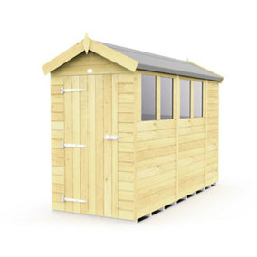 DIY Sheds 4x11 Apex Shed - Single Door With Windows