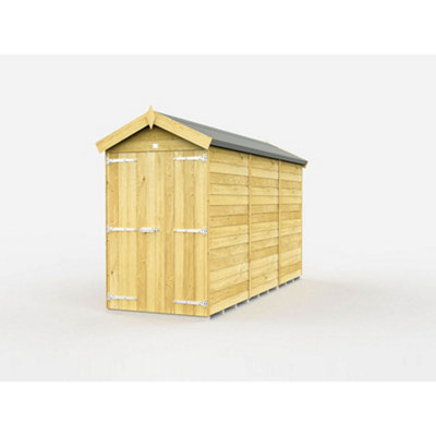 DIY Sheds 4x12 Apex Shed - Double Door Without Windows | DIY at B&Q