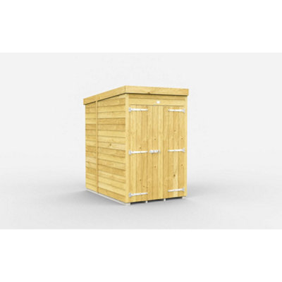 DIY Sheds 4x7 Pent Shed - Double Door Without Windows
