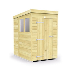 DIY Sheds 4x7 Pent Shed - Single Door With Windows