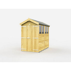 DIY Sheds 4x8 Apex Shed - Double Door With Windows
