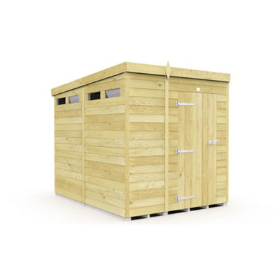 DIY Sheds 5x8 Pent Security Shed - Single Door