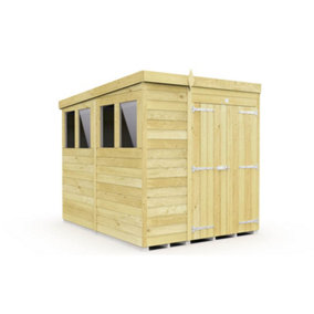 DIY Sheds 5x8 Pent Shed - Double Door With Windows