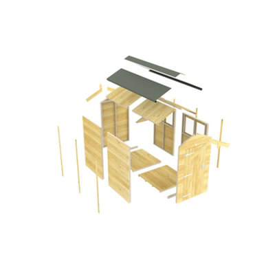 DIY Sheds 6x12 Apex Shed - Double Door With Windows