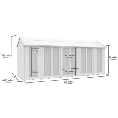 DIY Sheds 6x18 Apex Summer House (Full Height Window)