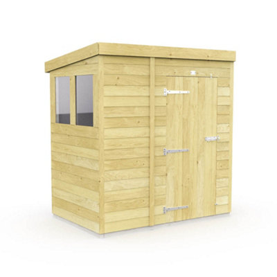 DIY Sheds 6x4 Pent Shed - Single Door With Windows