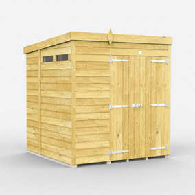 DIY Sheds 6x6 Pent Security Shed - Double Door