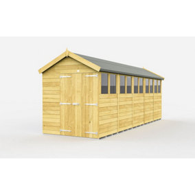 DIY Sheds 7x20 Apex Shed - Double Door With Windows