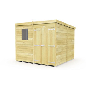 DIY Sheds 7x8 Pent Shed - Double Door With Windows