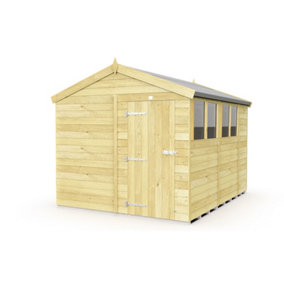 DIY Sheds 8x10 Apex Shed - Single Door With Windows