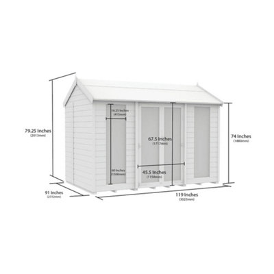 DIY Sheds 8x10 Apex Summer House (Full Height Window)