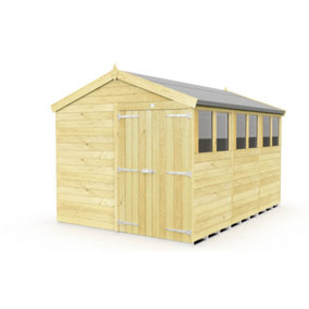 DIY Sheds 8x12 Apex Shed - Double Door With Windows