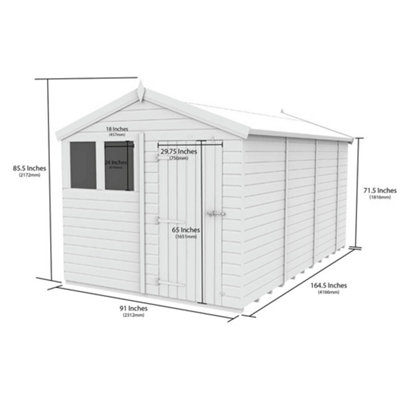 DIY Sheds 8x14 Apex Shed - Double Door Without Windows