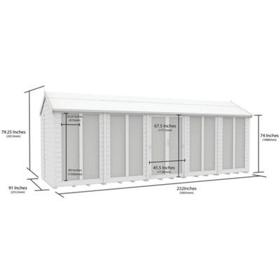 DIY Sheds 8x20 Apex Summer House (Full Height Window)