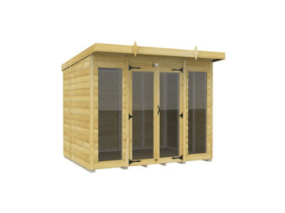 DIY Sheds 8x5 Pent Summer House Loglap (Full Height Window)