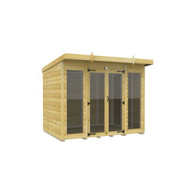 DIY Sheds 8x5 Pent Summer House Loglap (Full Height Window)