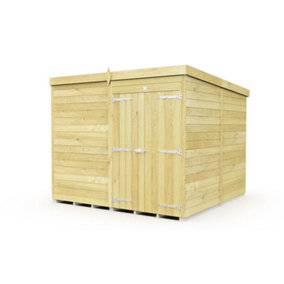DIY Sheds 8x8 Pent Shed - Double Door Without Windows