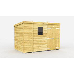 DIY Sheds 9x7 Pent Shed - Double Door With Windows