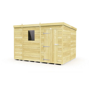 DIY Sheds 9x8 Pent Shed - Single Door With Windows