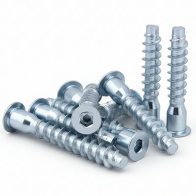 DIYUK 6.4 x 50mm Confirmat Screws, Hex Socket Allen Key, for Chipboard ...