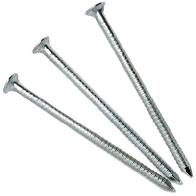 DIYUK Galvanised Annular Ring Shank Nails Length: 40mm ( Pack of: 20 ) Bright Zinc Coating for Secure Wood - 7