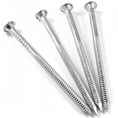 DIYUK Galvanised Annular Ring Shank Nails Length: 60mm ( Pack of: 20 ) Bright Zinc Coating for Secure Wood - 5
