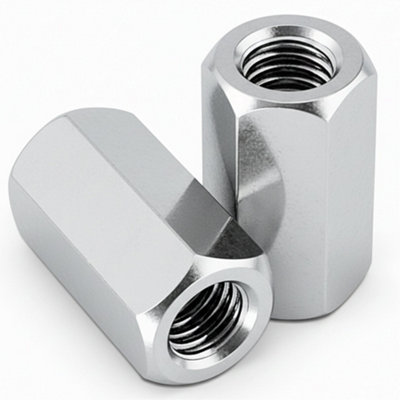 DIYUK M12 Hex Coupling Nuts, DIN 6334 Bright Zinc Plated Steel ...