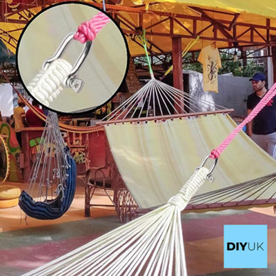 DIYUK M16 D Shackles with Screw Lock ( Pack of: 4 ) Heavy Duty Steel Durable Hook Ring for Towing and Outdoor Activities - 6