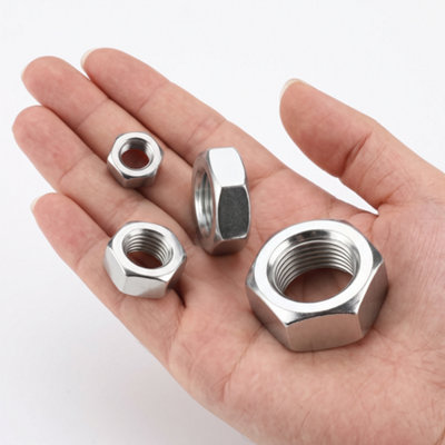 DIYUK M4 Hexagon Nuts, DIN 934 Bright Zinc Plated Steel, Metric Coarse ...