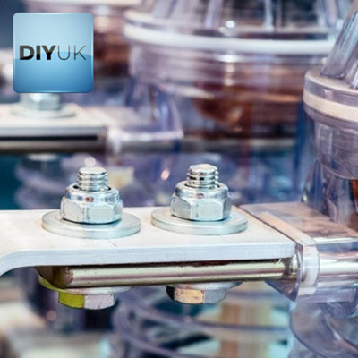 DIYUK M4 Nyloc Hex Lock Nuts DIN 985, Zinc Plated Steel with Nylon ...
