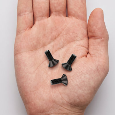 DIYUK M4 x 12mm Black Hex Socket Countersunk Bolts, DIN 7991 Grade 10.9 ...