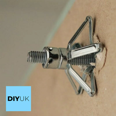 DIYUK M4 x 47mm (4x24) Plasterboard Cavity Wall Fixings Anchor Heavy Duty ( Pack of: 20 ) Plugs Molly Cavity Metal Screw - 4