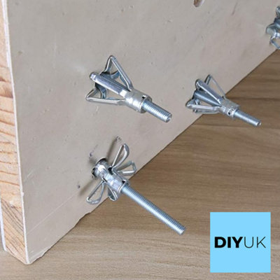 DIYUK M5 x 37mm (5x12) Plasterboard Cavity Wall Fixings Anchor Heavy Duty ( Pack of: 20 ) Plugs Molly Cavity Metal Screw