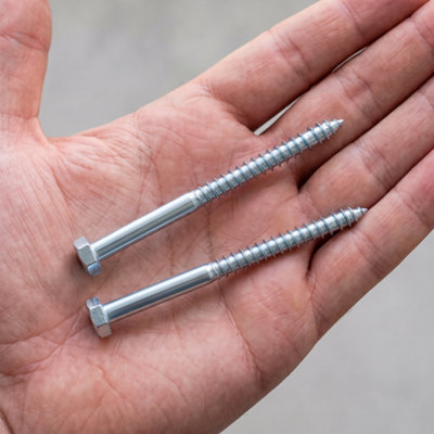DIYUK M6 Coach Screws 6 x 70mm DIN 571, Hex Head Lag Bolts and Timber ...