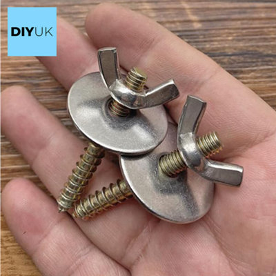 DIYUK M6 Wing Nuts ( Pack of: 10 ) DIN 315 (American) Zinc Plated - 5