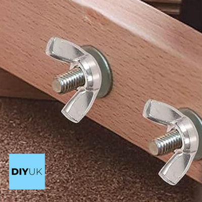 DIYUK M6 Wing Nuts ( Pack of: 10 ) DIN 315 (American) Zinc Plated - 8