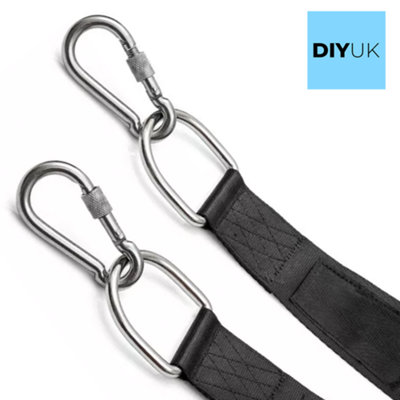 DIYUK Steel Snap Hook With Screw Nut Length: 60mm ( Pack of: 5 ) Carabiners Safe Lock Carabiner Clip Spring for Outdoor Hiking - 6