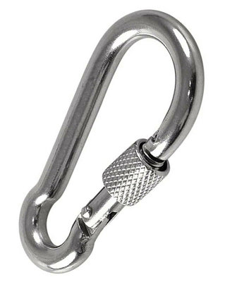 DIYUK Steel Snap Hook With Screw Nut Length: 60mm ( Pack of: 5 ) Carabiners Safe Lock Carabiner Clip Spring for Outdoor Hiking - 9