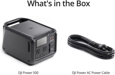 DJI Power 500 Portable Power Station, Soalr Generator for Home Backup, 512Wh LFP (LiFePO4),1000W Max Output, 70-Min Fast Charging