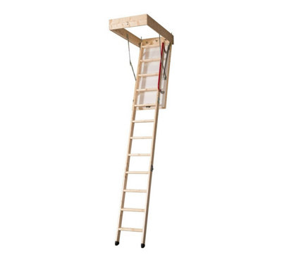DJM Direct Eco Wooden Timber Folding Loft Ladder Frame Attic Access Hatch 115 x 57cm